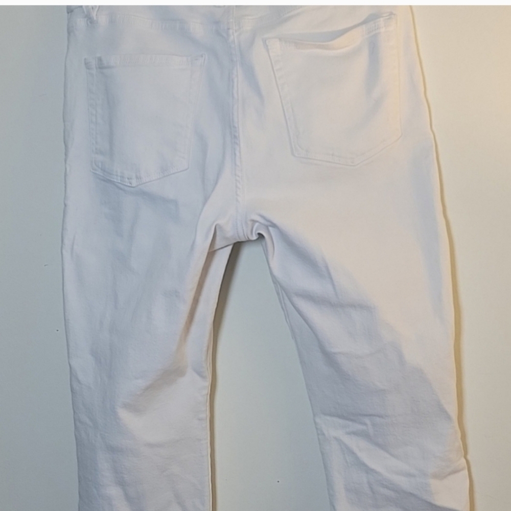 GOOD AMERICAN HIGH WAIST Ankle Cropped Frayed Hem Straight Leg Jeans Size 12/31 - Picture 5 of 14